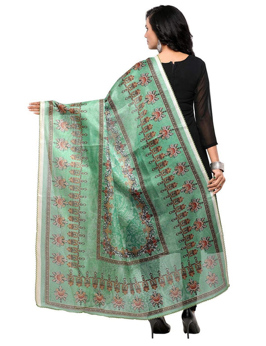 Turquoise, Multi Color Mock Leno Dupatta