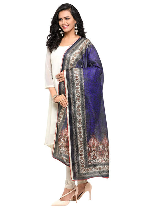 Blue, Multi Color Mock Leno Dupatta only in Bigswipe