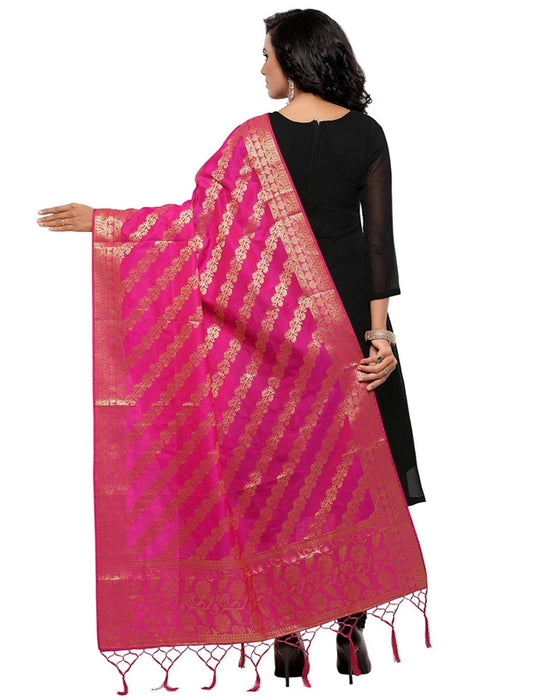 Pink Color Poly Silk Dupatta only in Bigswipe