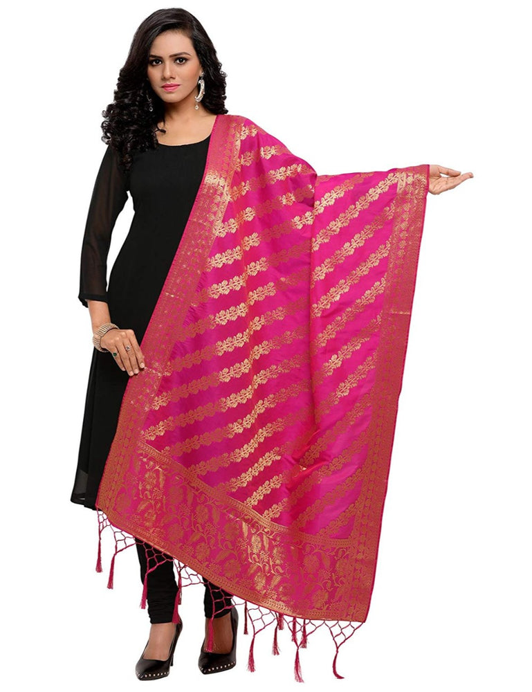 Pink Color Poly Silk Dupatta only in Bigswipe