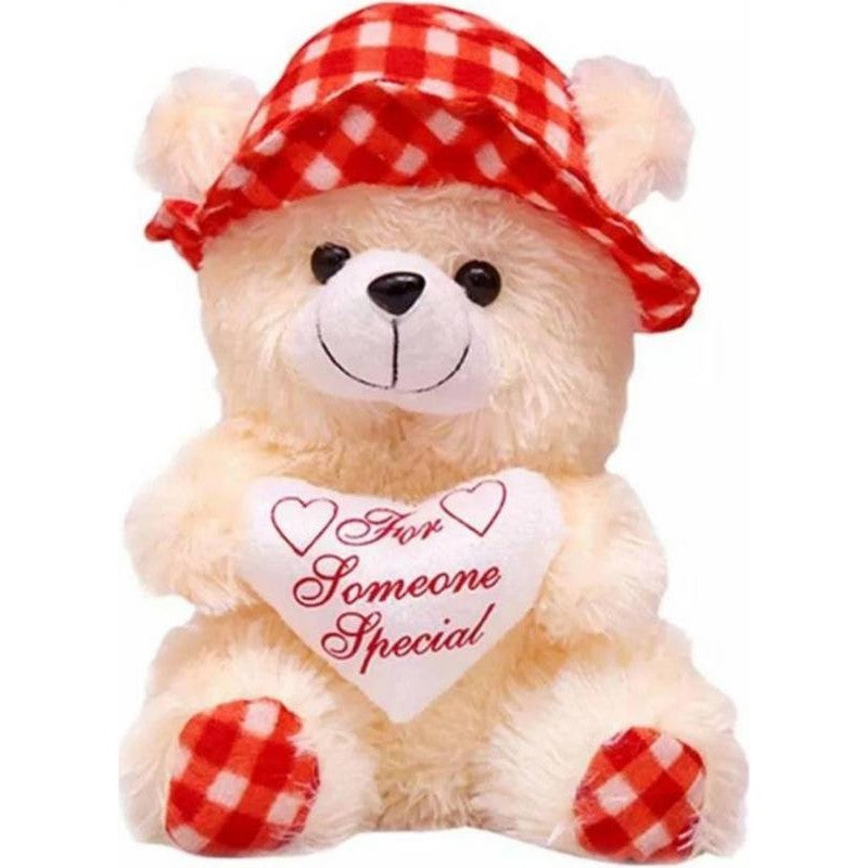 30Cm Cap Teddy With Small Heart - Red only in Bigswipe