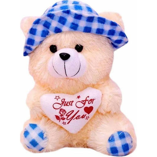 30Cm Cap Teddy With Small Heart - Blue only in Bigswipe