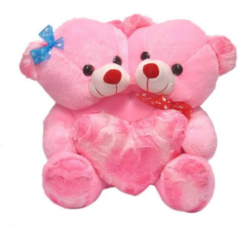 CoupleTeddy With Heart 30CM - Pink only in Bigswipe