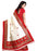 White And Red Color Printed Bhagalpuri Silk Saree With Blouse