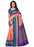 Peach And Purple Color Printed Bhagalpuri Silk Saree With Blouse only in Bigswipe