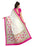 White and Pink Color Printed Bhagalpuri Silk Saree With Blouse