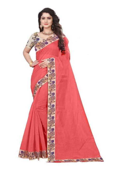 Pink Color Printed Chanderi Silk Saree With Blouse only in Bigswipe