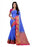 Blue Color Printed Silk Blend Saree With Blouse only in Bigswipe