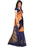 Oranage And Blue Color Printed Bhagalpuri Silk Saree With Blouse only in Bigswipe