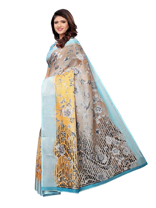 Brown, Peach, Multi Color Leno (Cotton Silk) Saree only in Bigswipe