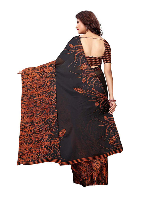 Brown, Black Color Shimmer (Chiffon) Saree only in Bigswipe