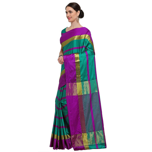 Green, Pink Color Poly Silk Saree only in Bigswipe