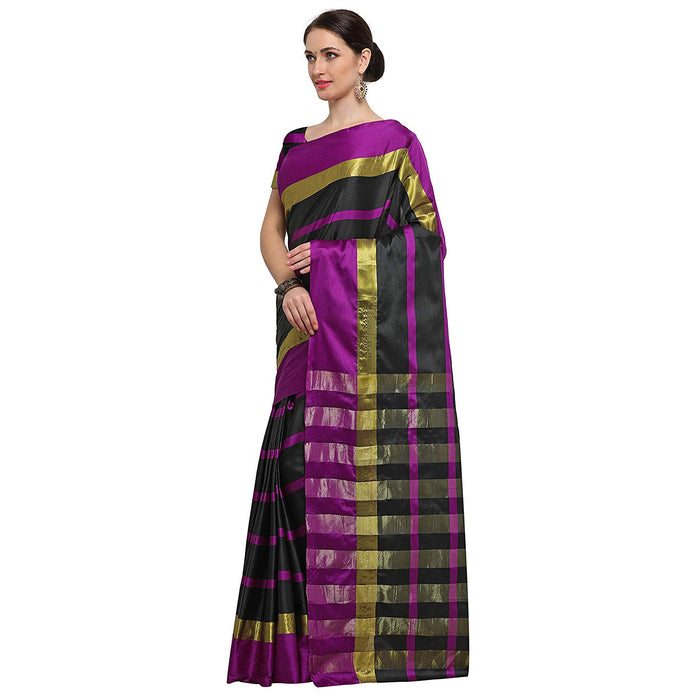 Black, Pink Color Poly Silk Saree only in Bigswipe