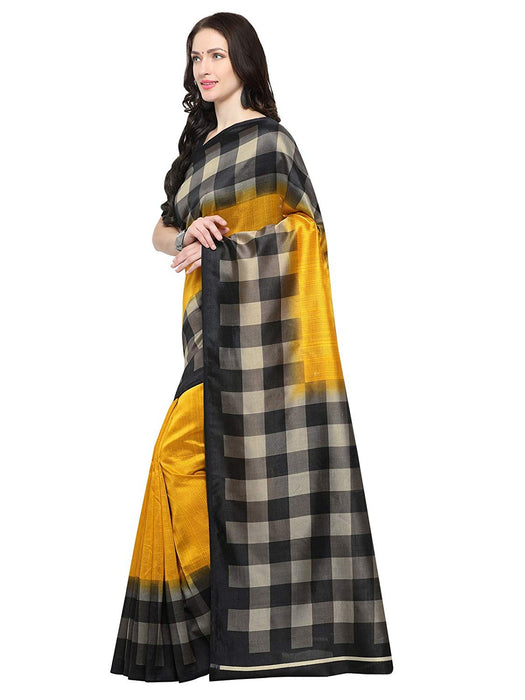 Yellow Color Cotton Silk Saree