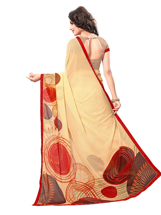 Beige, Multi Color Georgette Saree only in Bigswipe