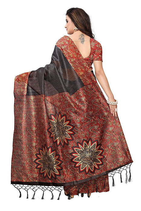 Black, Multi Color Poly Silk Saree only in Bigswipe