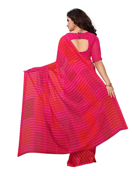 Pink, Multi Color Georgette Saree only in Bigswipe