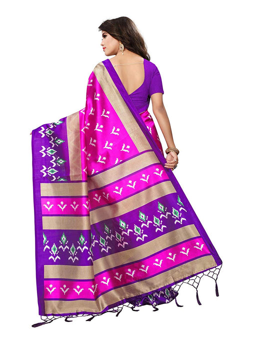 Pink, Purple Color Poly Silk Saree only in Bigswipe