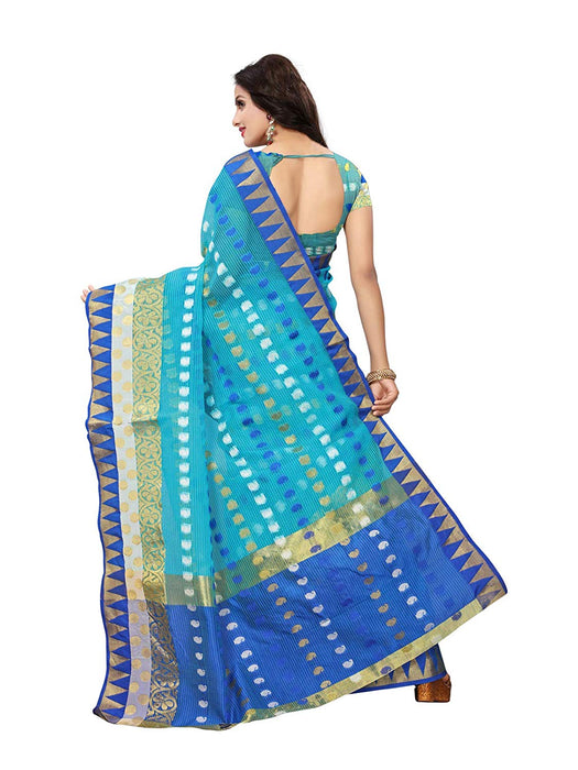 Turquoise Color Poly Silk Saree