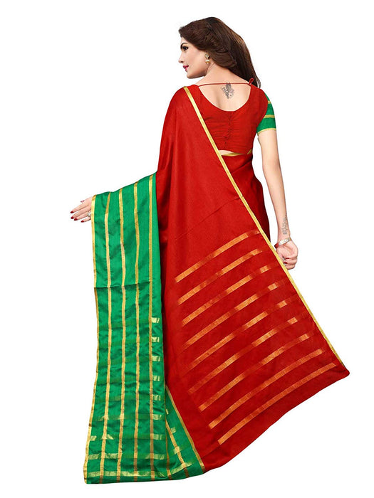 Maroon, Green Color Poly Silk Saree only in Bigswipe