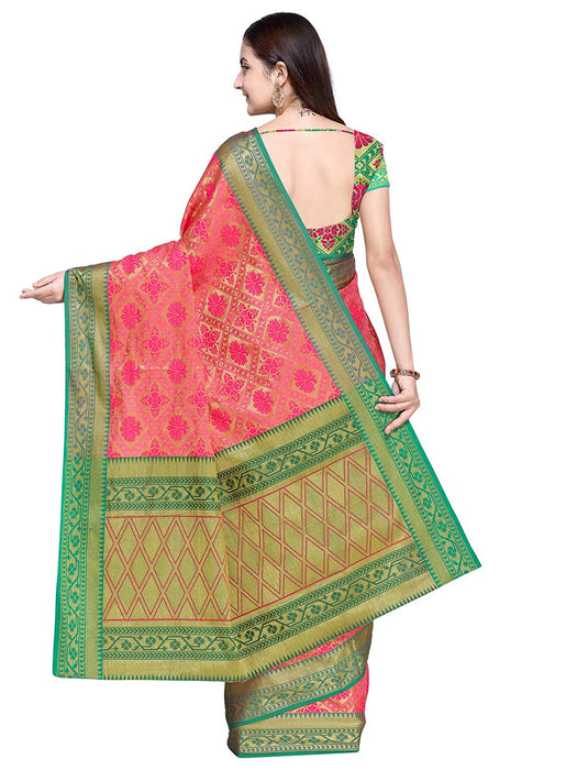 Pink Color Poly Silk Saree only in Bigswipe