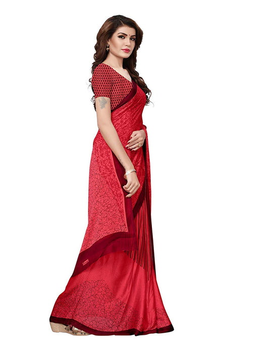 Red, Maroon Color Georgette Saree