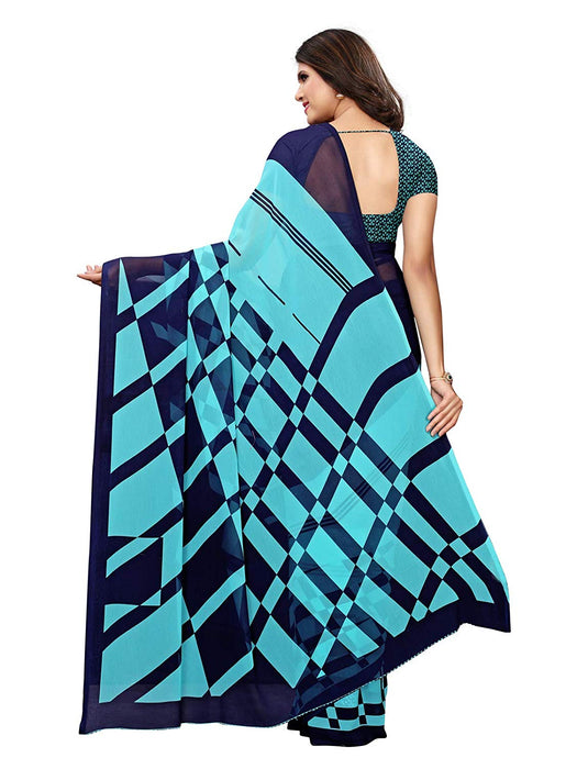 Blue, Navy Blue Color Georgette Saree only in Bigswipe