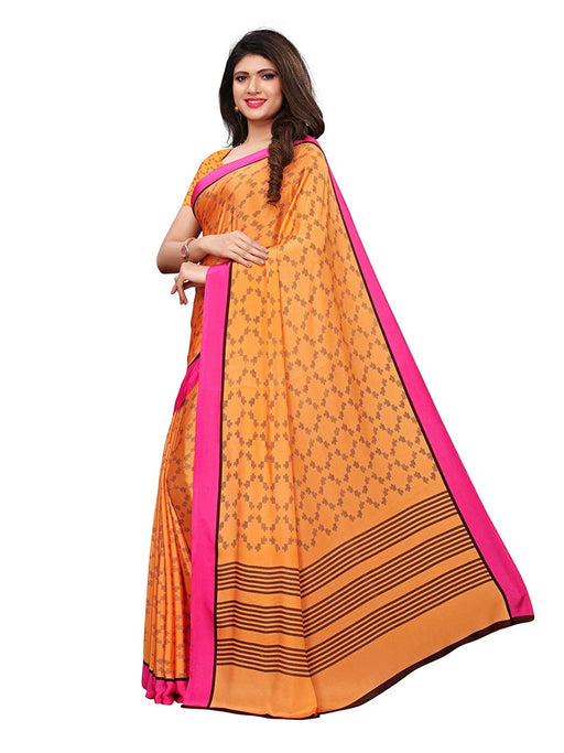 Peach, Multi Color Crepe Saree only in Bigswipe