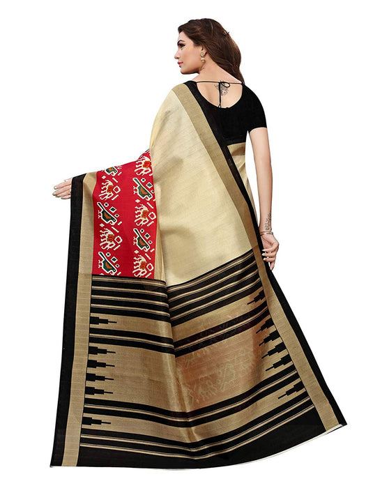 Beige, Multi Color Bhagalpuri Silk Saree only in Bigswipe