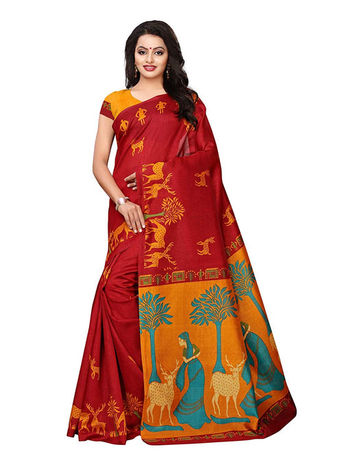 Maroon Color Poly Silk (Kashmiri Silk) Saree only in Bigswipe