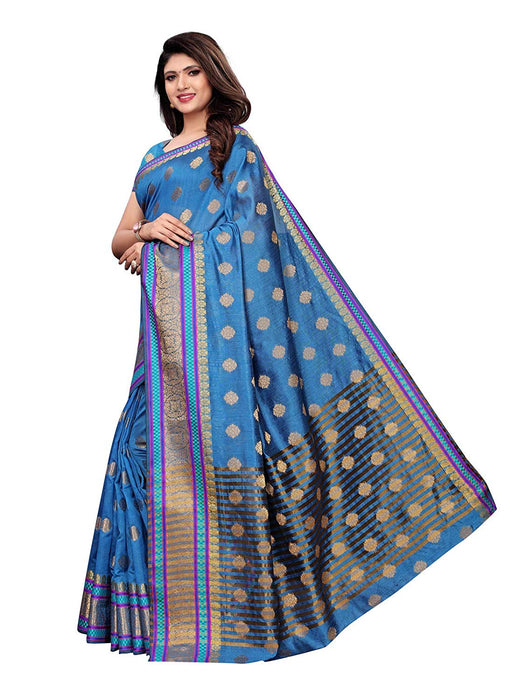 Blue Color Poly Silk Saree only in Bigswipe