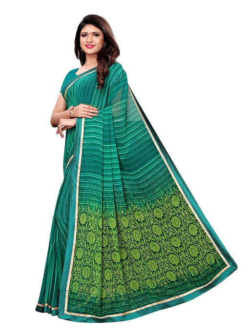 Turquoise Color Georgette Saree