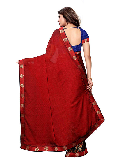 Maroon, Multi Color Chiffon Saree only in Bigswipe