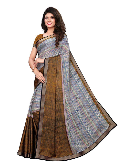 Green (Olive Green), Multi Color Chiffon Saree only in Bigswipe