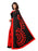 Red, Black Color Crepe Saree