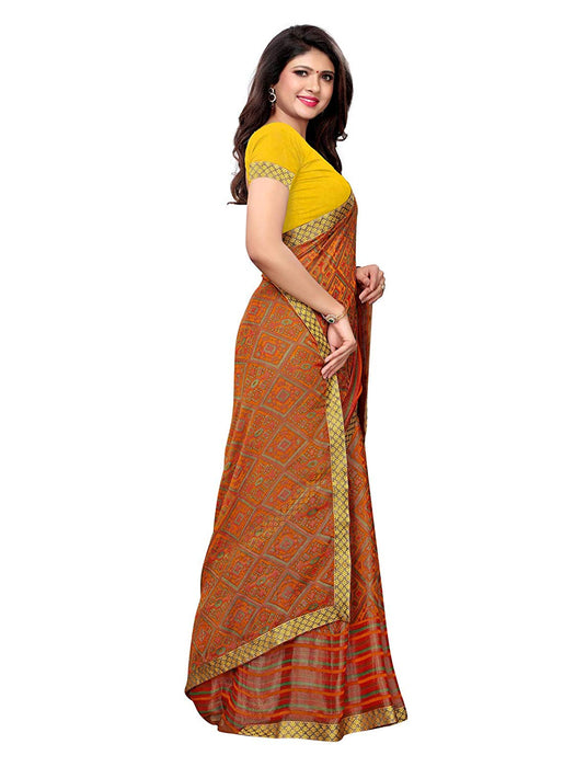 Orange, Multi Color Georgette Saree only in Bigswipe