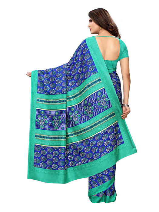 Blue, Green Color Vichitra Silk (Art Silk) Saree only in Bigswipe