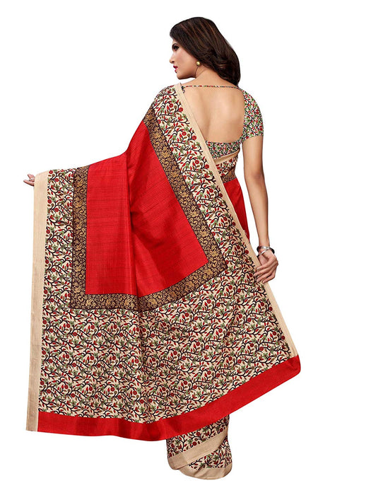 Maroon, Multi Color Vichitra Silk (Art Silk) Saree only in Bigswipe