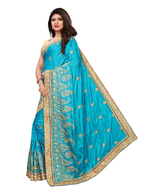 Blue Color Poly Silk Saree only in Bigswipe