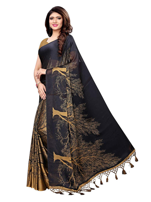 Black, Beige Color Shimmer (Chiffon) Saree only in Bigswipe