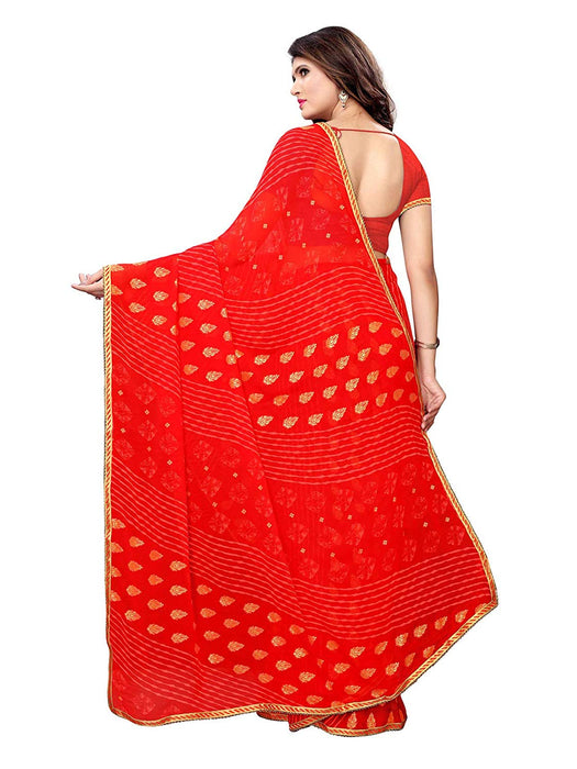 Red Color Chiffon Saree