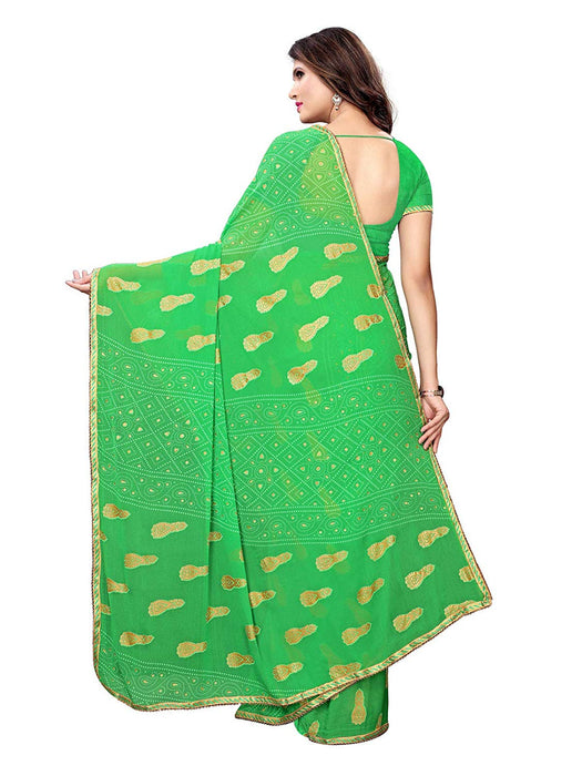 Green Color Chiffon Saree only in Bigswipe