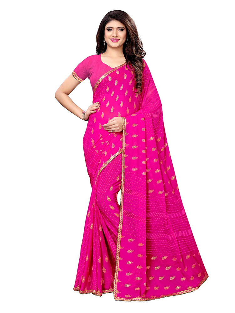 Pink Color Chiffon Saree only in Bigswipe