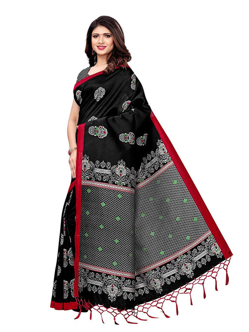 Black, Multi Color Poly Silk Saree only in Bigswipe