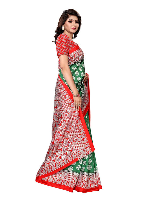 Green, Red Color Poly Silk Saree only in Bigswipe