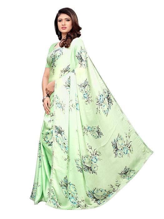 Green, Multi Color Satin Saree only in Bigswipe