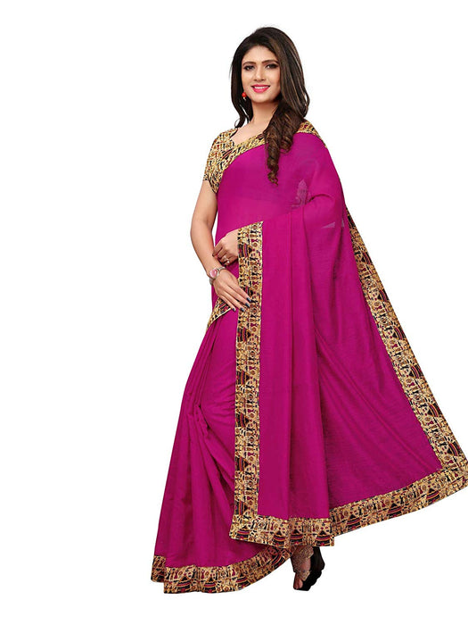 Pink Color Chanderi Silk Saree only in Bigswipe