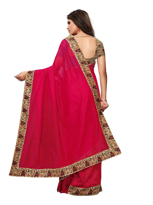 Red Color Chanderi Silk Saree