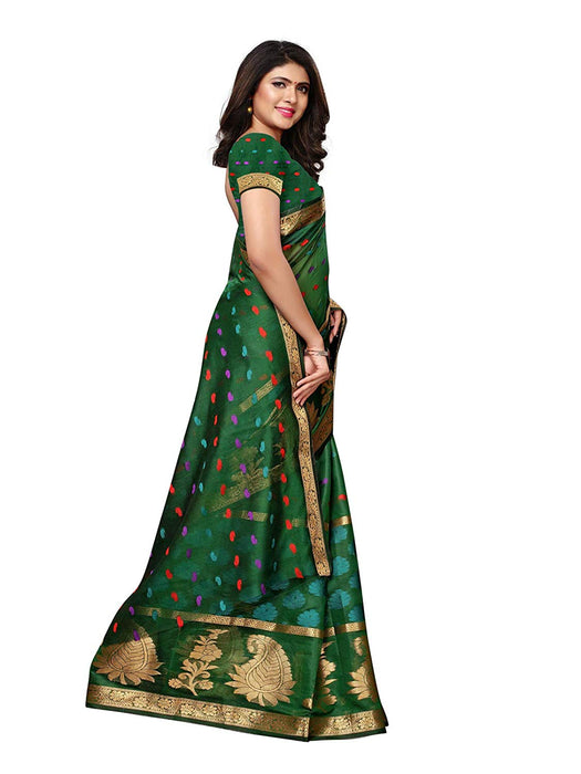 Green Color Chanderi Silk Saree only in Bigswipe