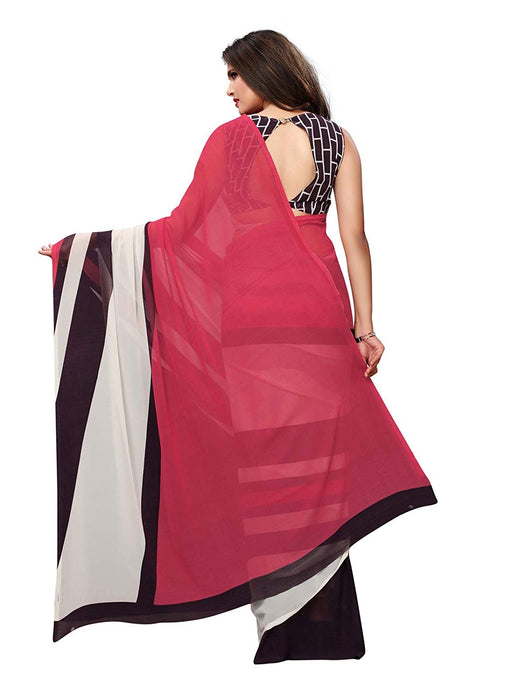 Pink, Off White, Multi Color Georgette Saree only in Bigswipe